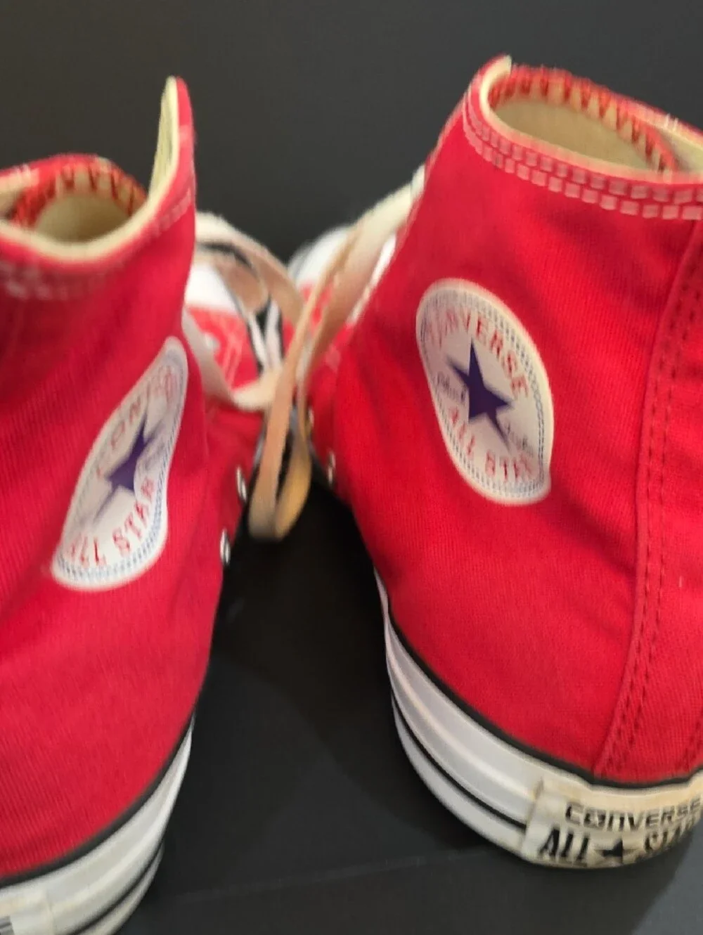 Converse High Top All Star Sneakers in Red with White Accents Size 10